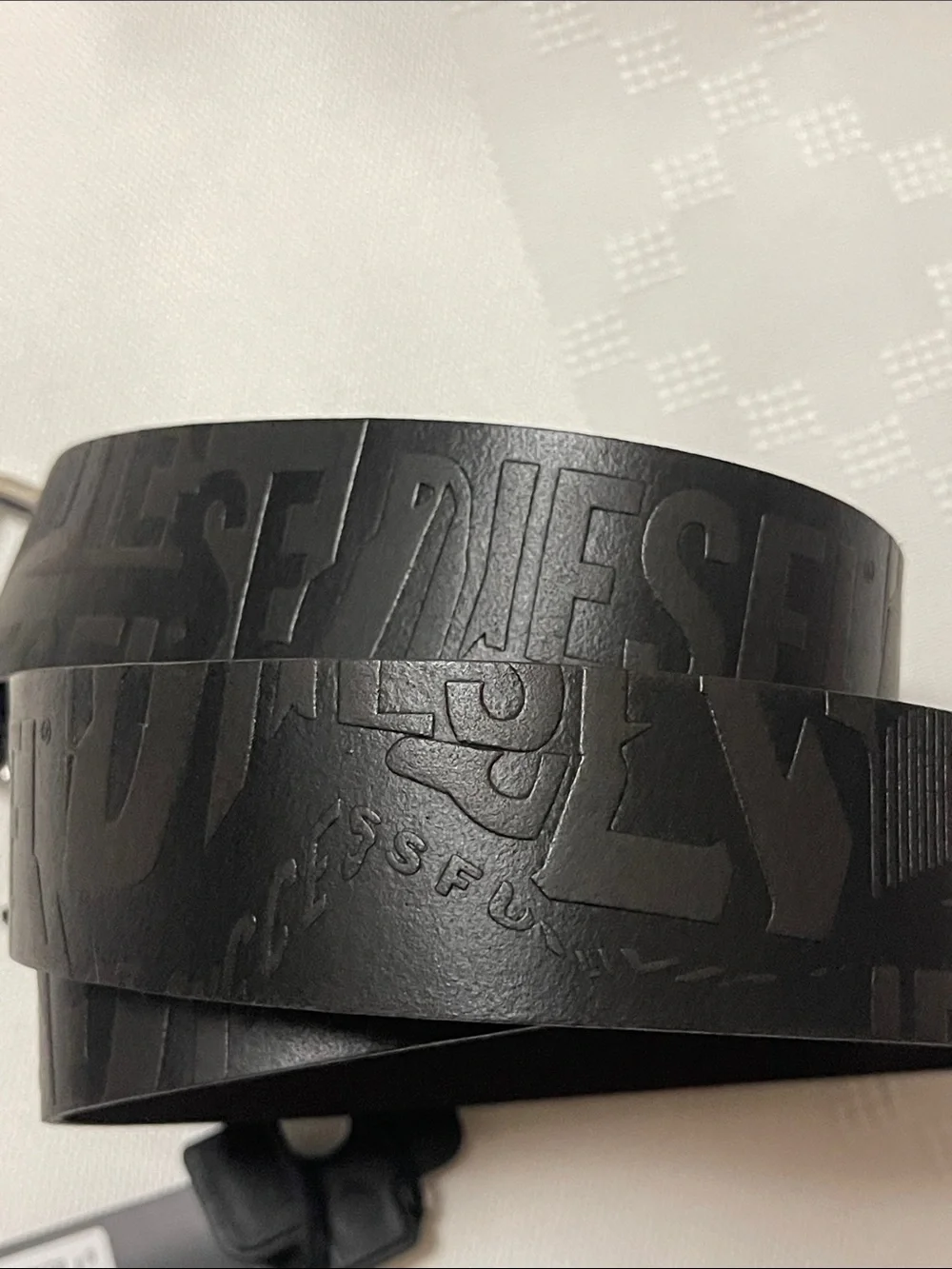 Diesel dark brown Embossed Logo Leather Belt size 30 (75 cm)